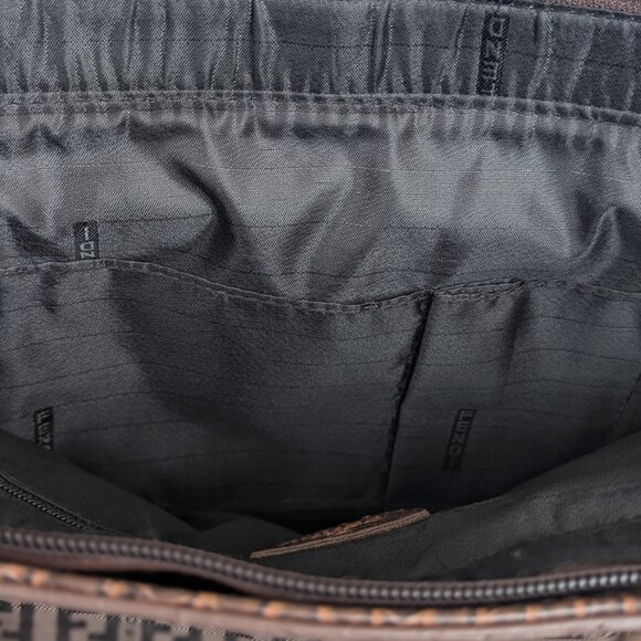 Vintage Fendi Zucca Canvas & Croc Embossed Leather Shoulder Bag - Picture 7 of 9